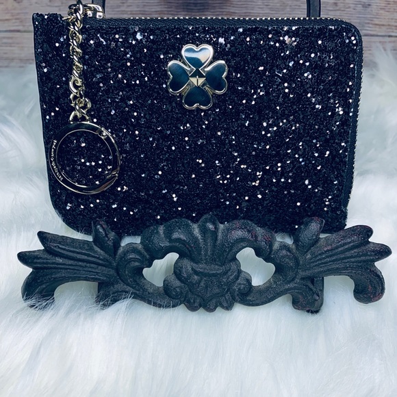 Kate Spade Black Glitter Keyring Cardholder - Picture 5 of 6